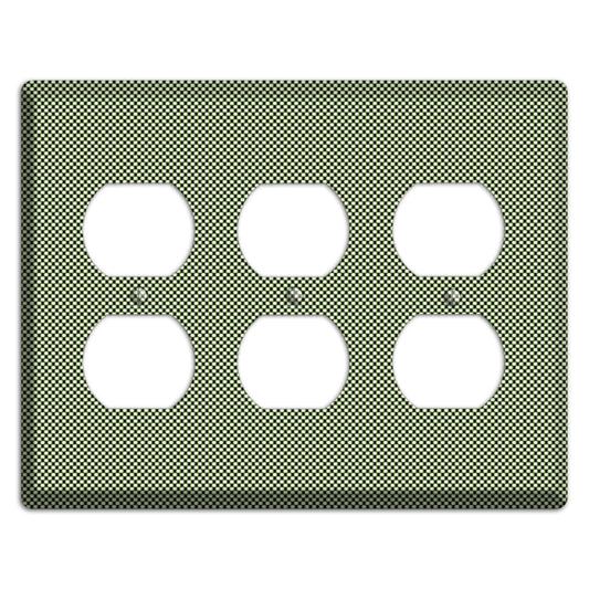 Green Tiny Check 3 Duplex Wallplate