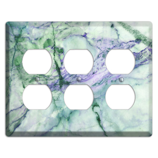 Powder Ash Marble 3 Duplex Wallplate