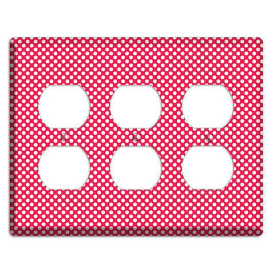 Fuschia with Pink Tiny Polka Dots 3 Duplex Wallplate