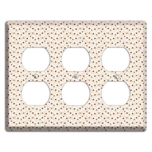 Tiny White Vine Floral 3 Duplex Wallplate