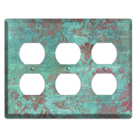 Sea Nymph Whimsical Damask 3 Duplex Wallplate