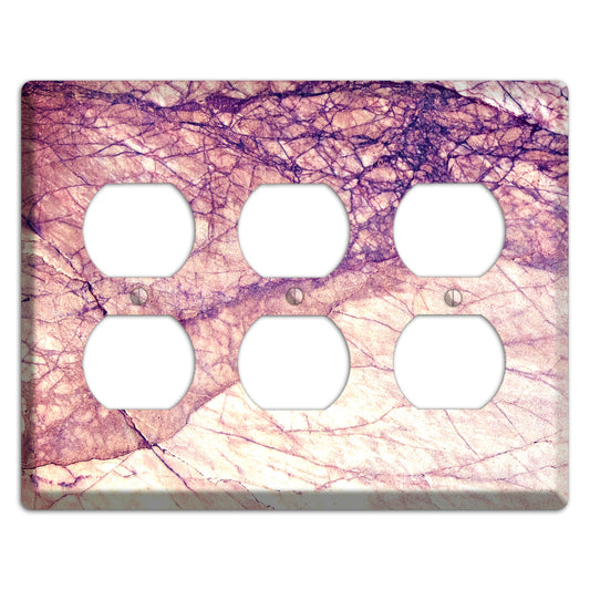 Cavern Pink Marble 3 Duplex Wallplate