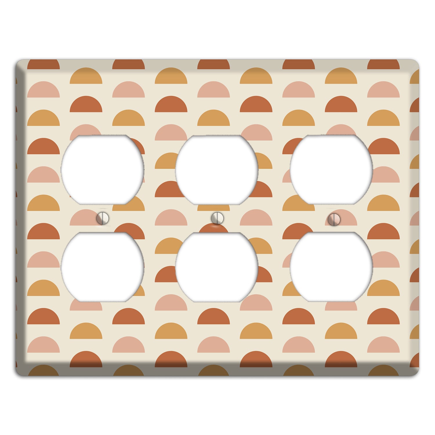 Peachy Half Moons 3 Duplex Wallplate