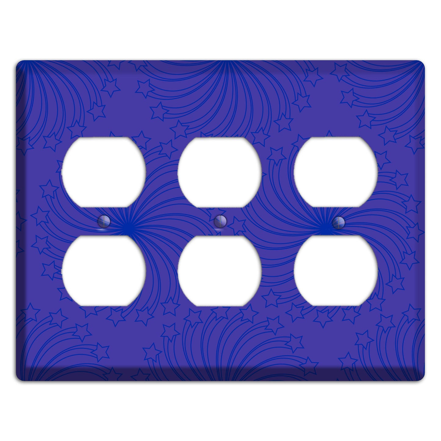 Multi Purple Star Swirl 3 Duplex Wallplate