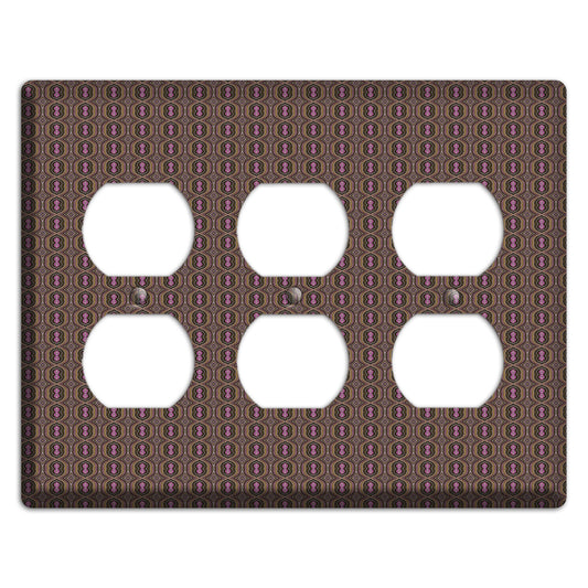 Brown Tapestry 3 Duplex Wallplate