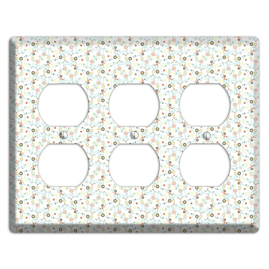 Small Cute Flowers 3 Duplex Wallplate