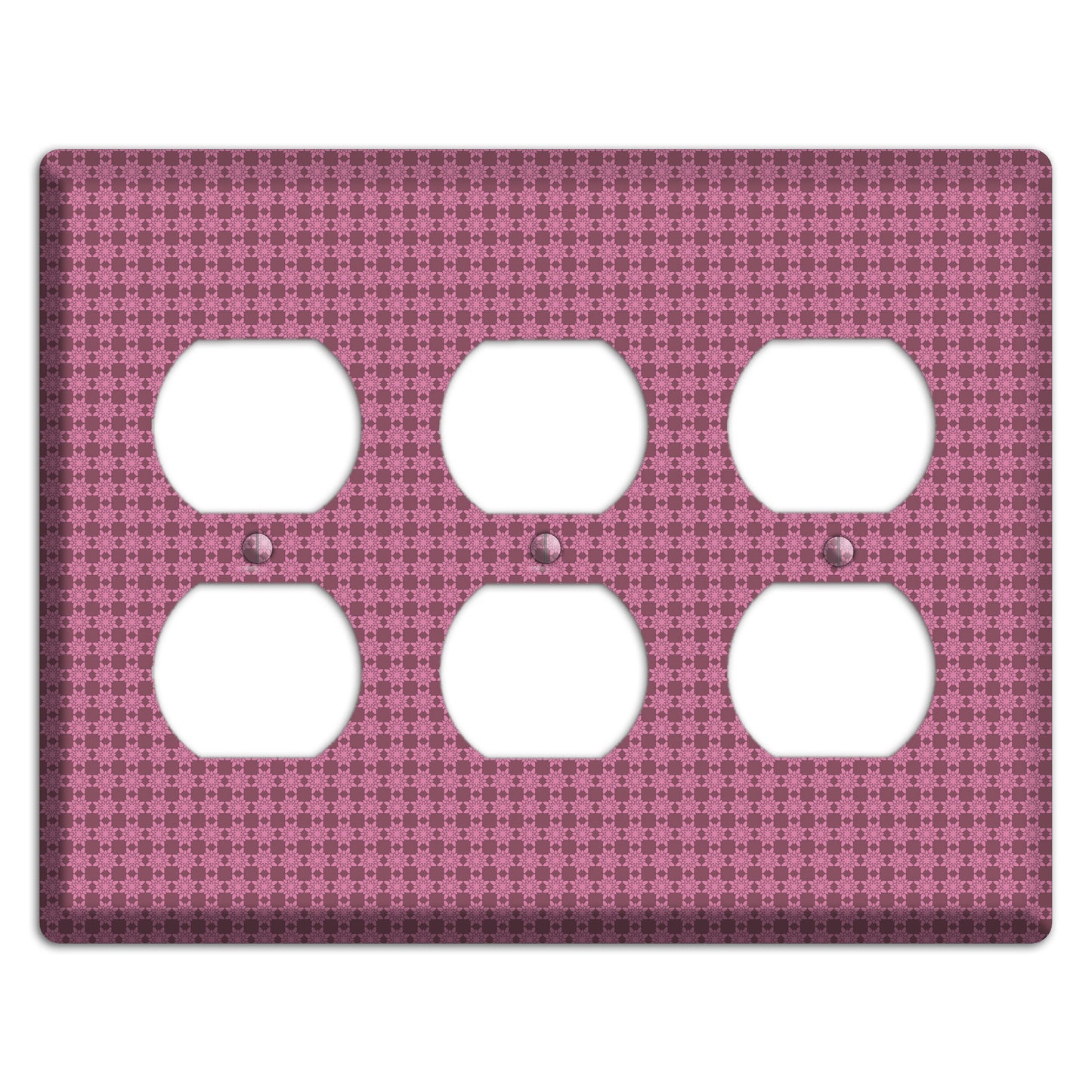 Multi Pink Tiled 3 Duplex Wallplate