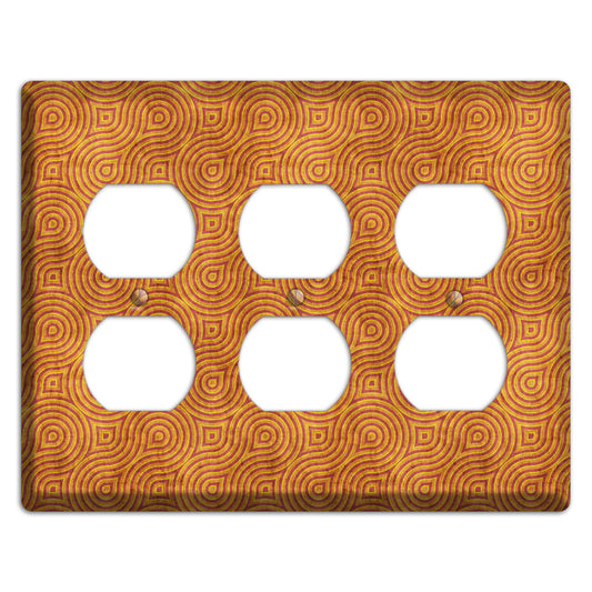 Red and Orange Swirl 3 Duplex Wallplate