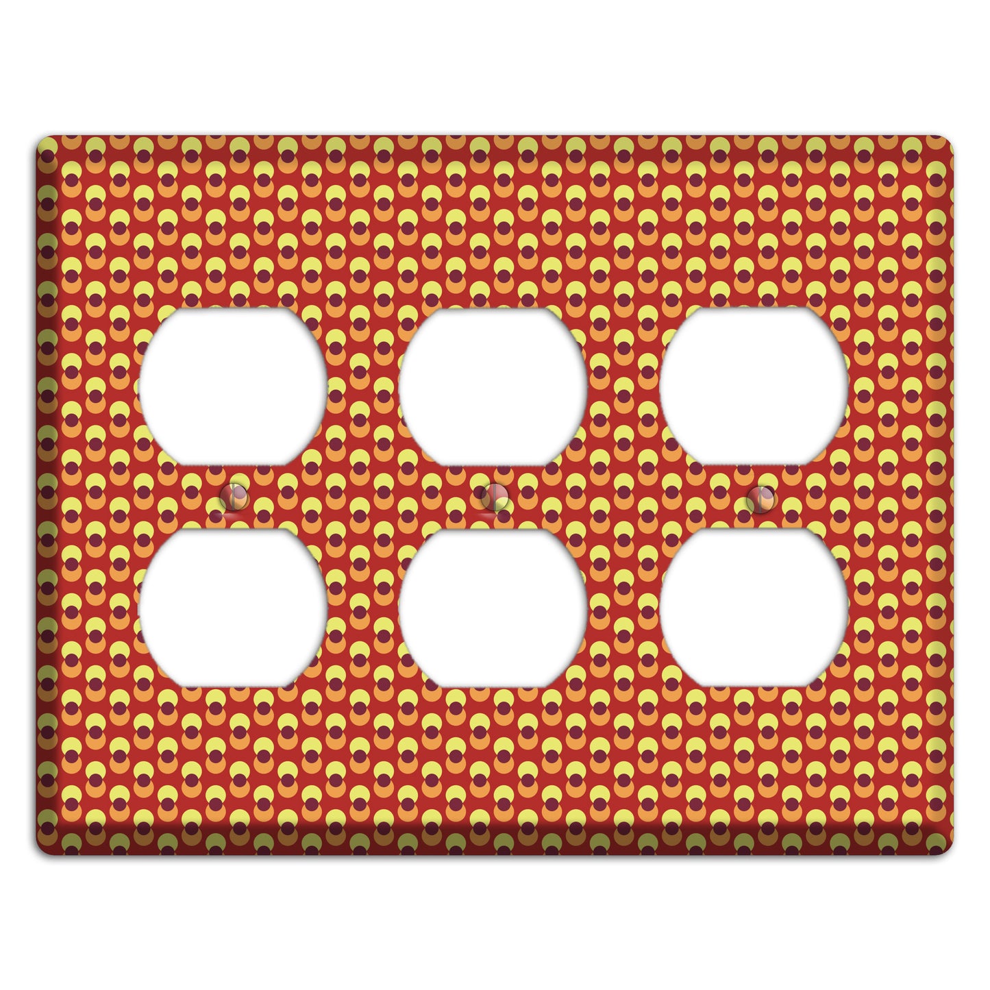 Red Overlain Dots 3 Duplex Wallplate