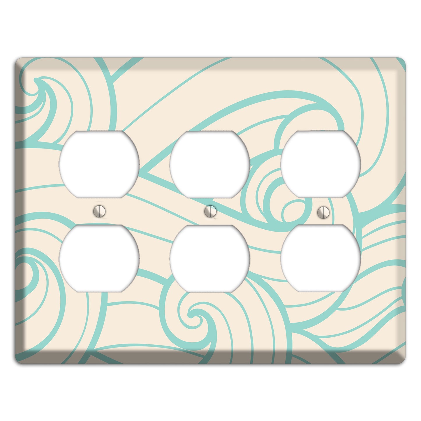 Abstract Curl Cream 3 Duplex Wallplate