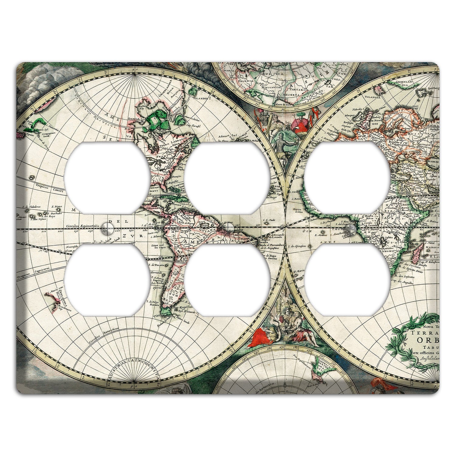 Global Map 3 Duplex Wallplate