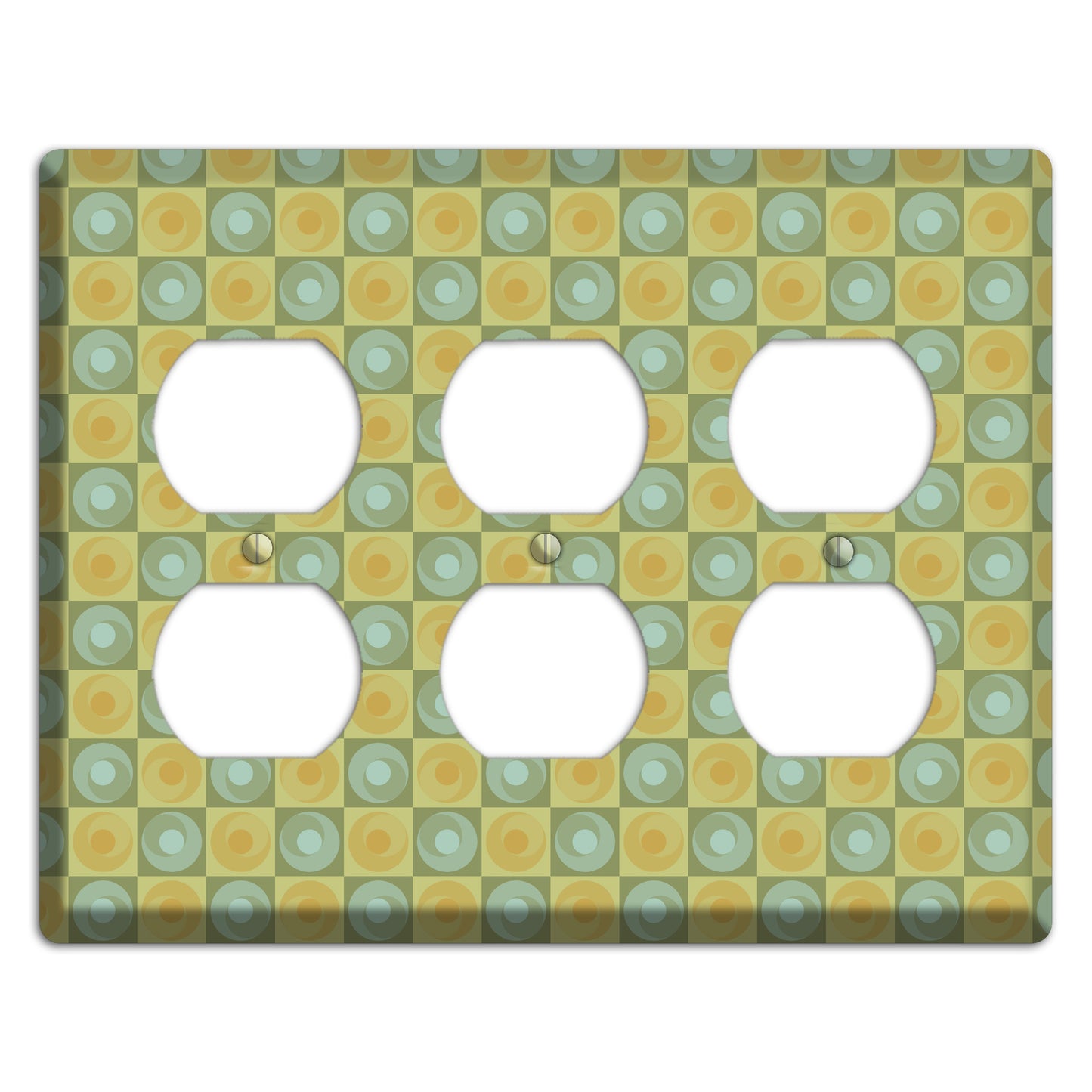 Green and Yellow Squares 3 Duplex Wallplate