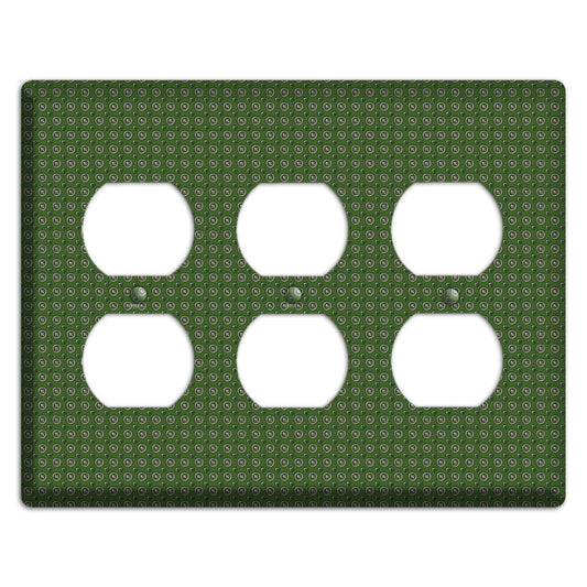 Green Concentric Dots 3 Duplex Wallplate