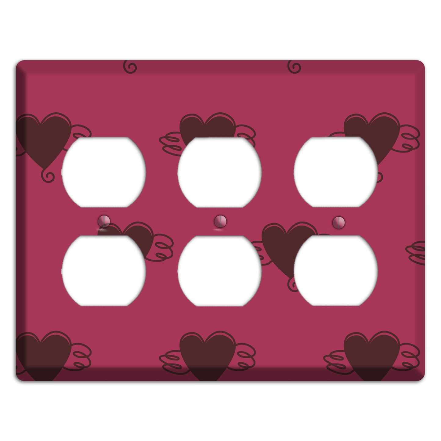 Fuschia Winged Hearts 2 3 Duplex Wallplate