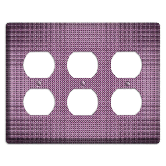 Multi Plum Tiled Tiny Foulard 3 Duplex Wallplate