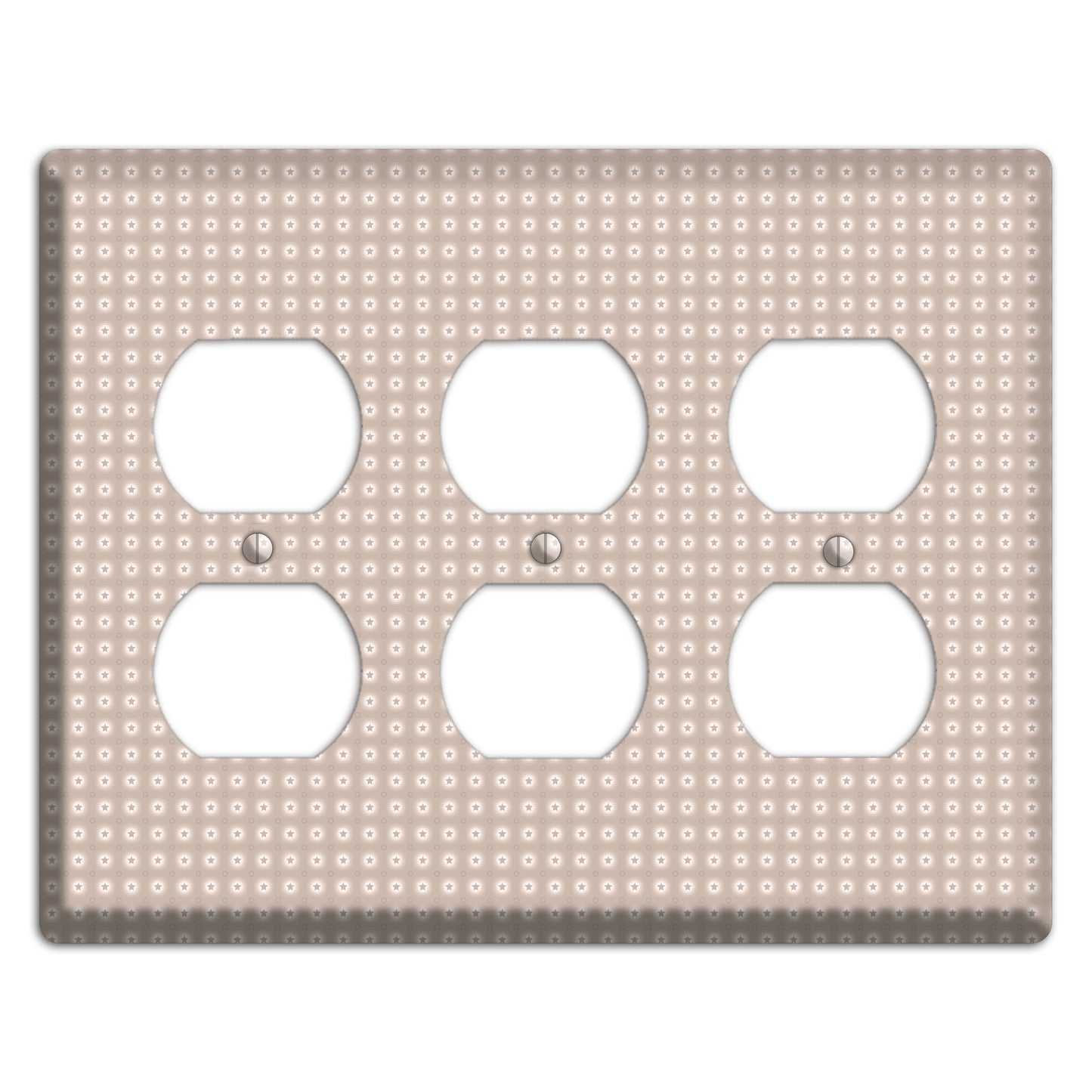 Beige with Circled Stars 3 Duplex Wallplate