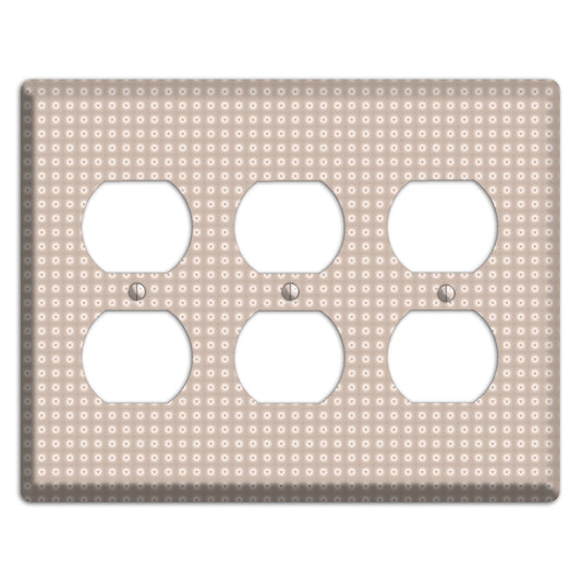 Beige with Circled Stars 3 Duplex Wallplate