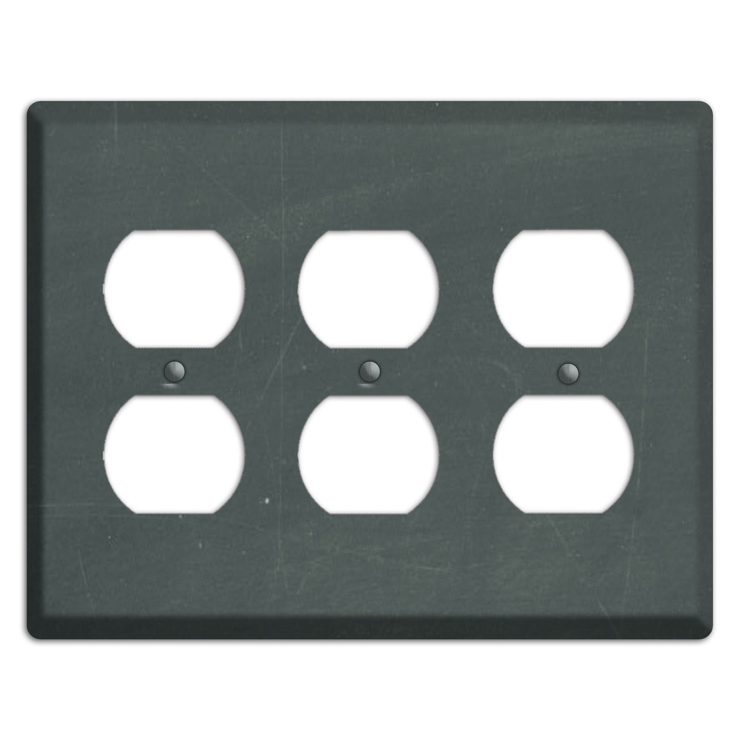 Chalk Dark Grey 3 Duplex Wallplate