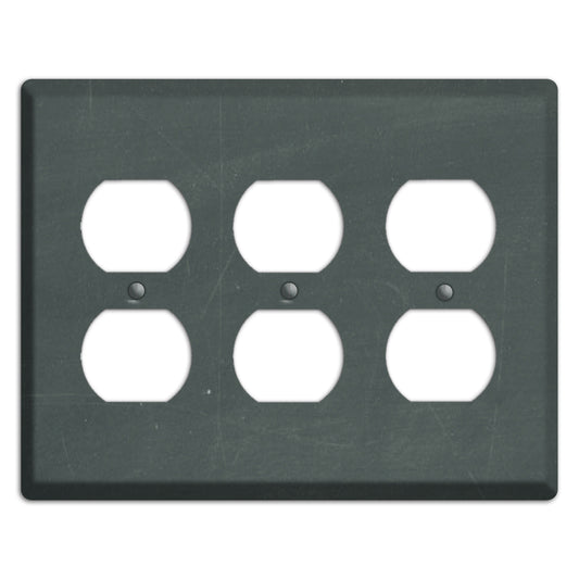 Chalk Dark Grey 3 Duplex Wallplate