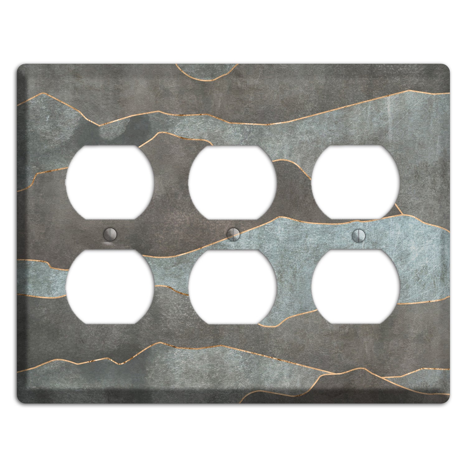 Dusty Blue Mountain Range 3 Duplex Wallplate