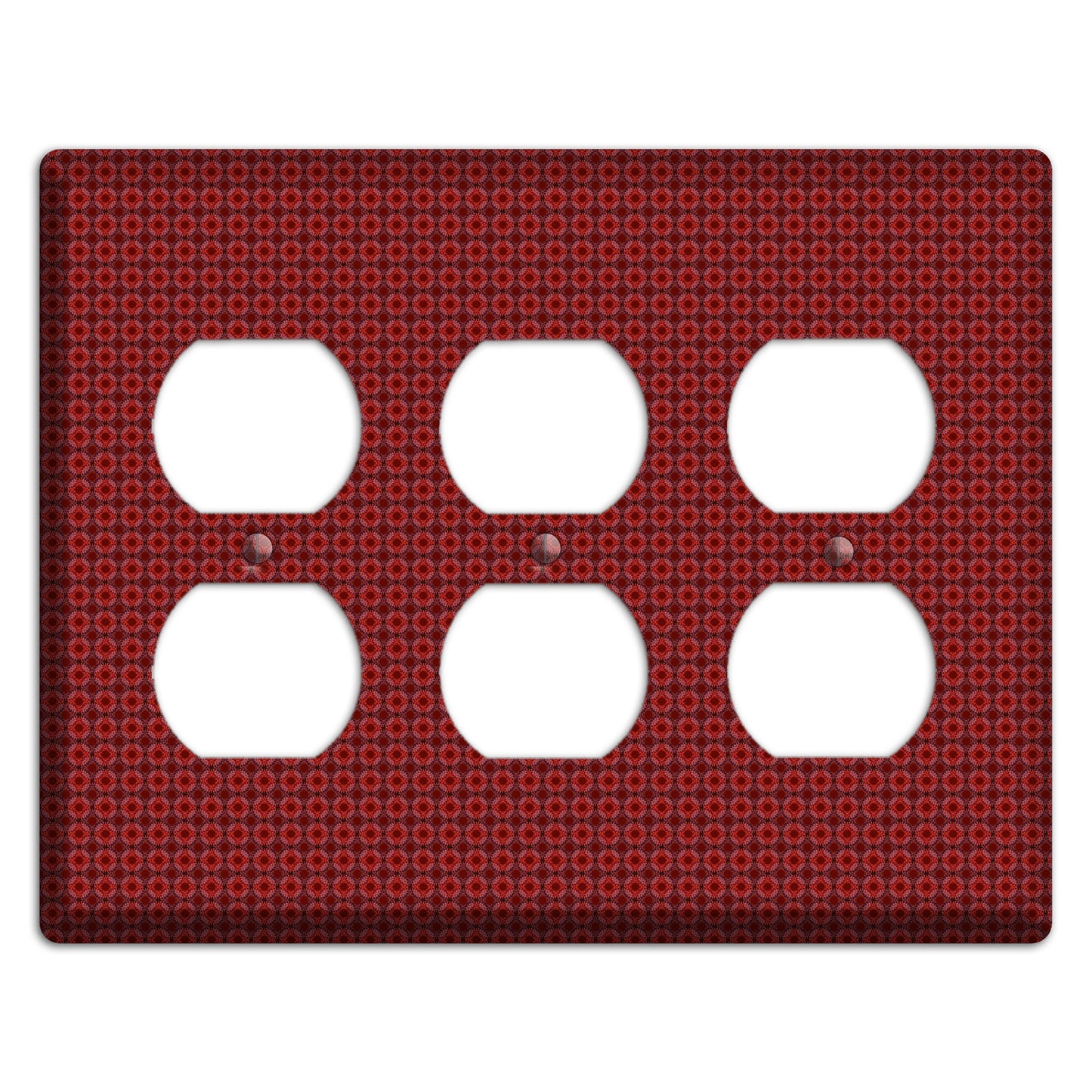 Multi Red Tiled Foulard 3 Duplex Wallplate