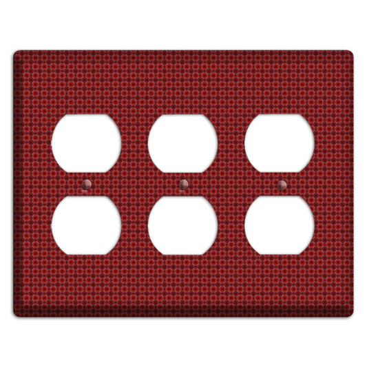 Multi Red Tiled Foulard 3 Duplex Wallplate