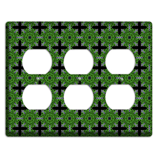 Green Foulard 3 3 Duplex Wallplate