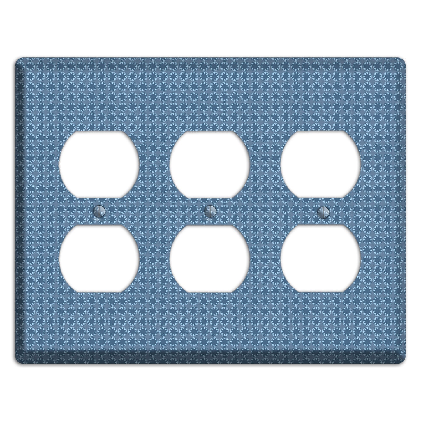 Multi Blue Tiled Foulard 3 Duplex Wallplate