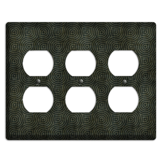 Green and Black Swirl 3 Duplex Wallplate