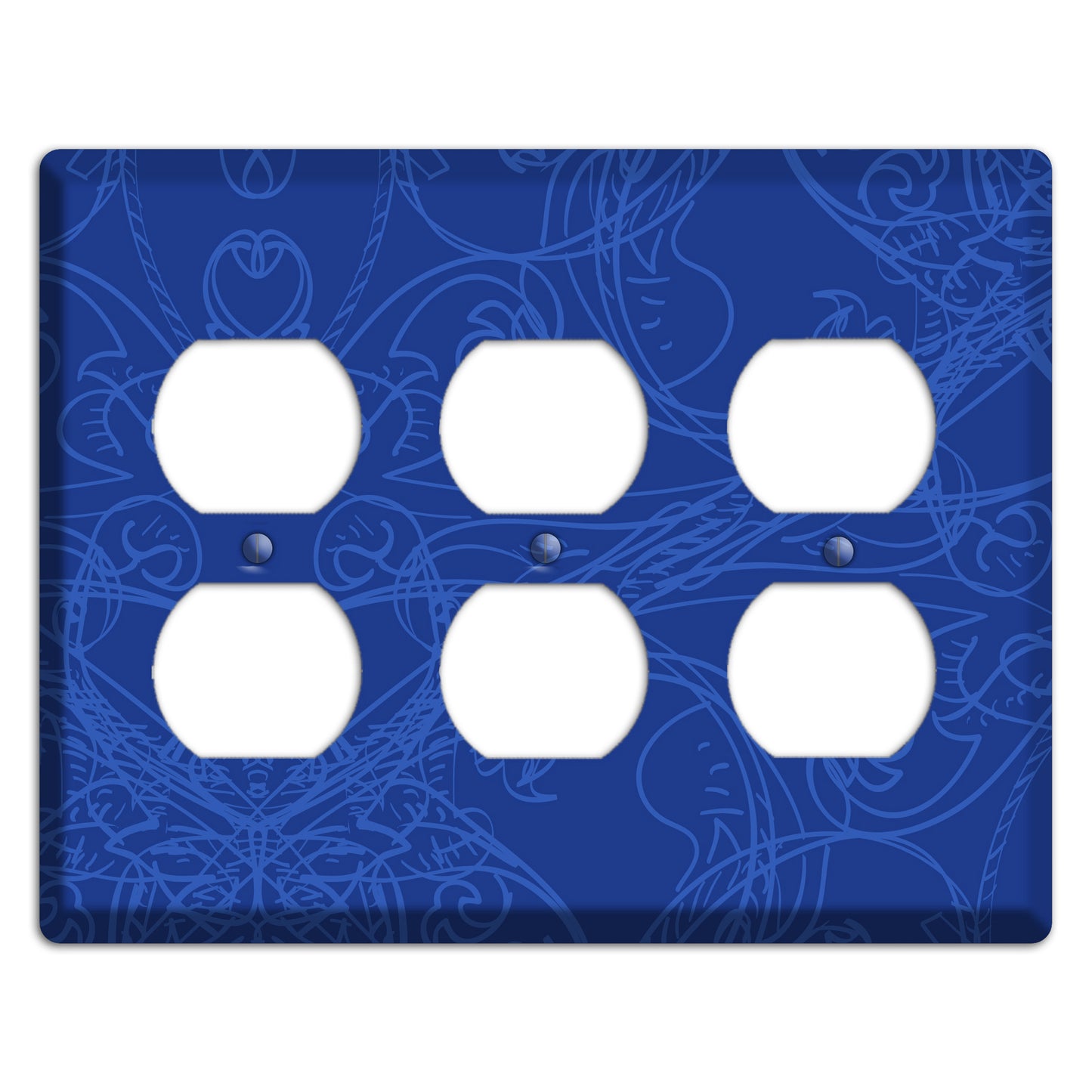 Blue Deco Sketch 3 Duplex Wallplate