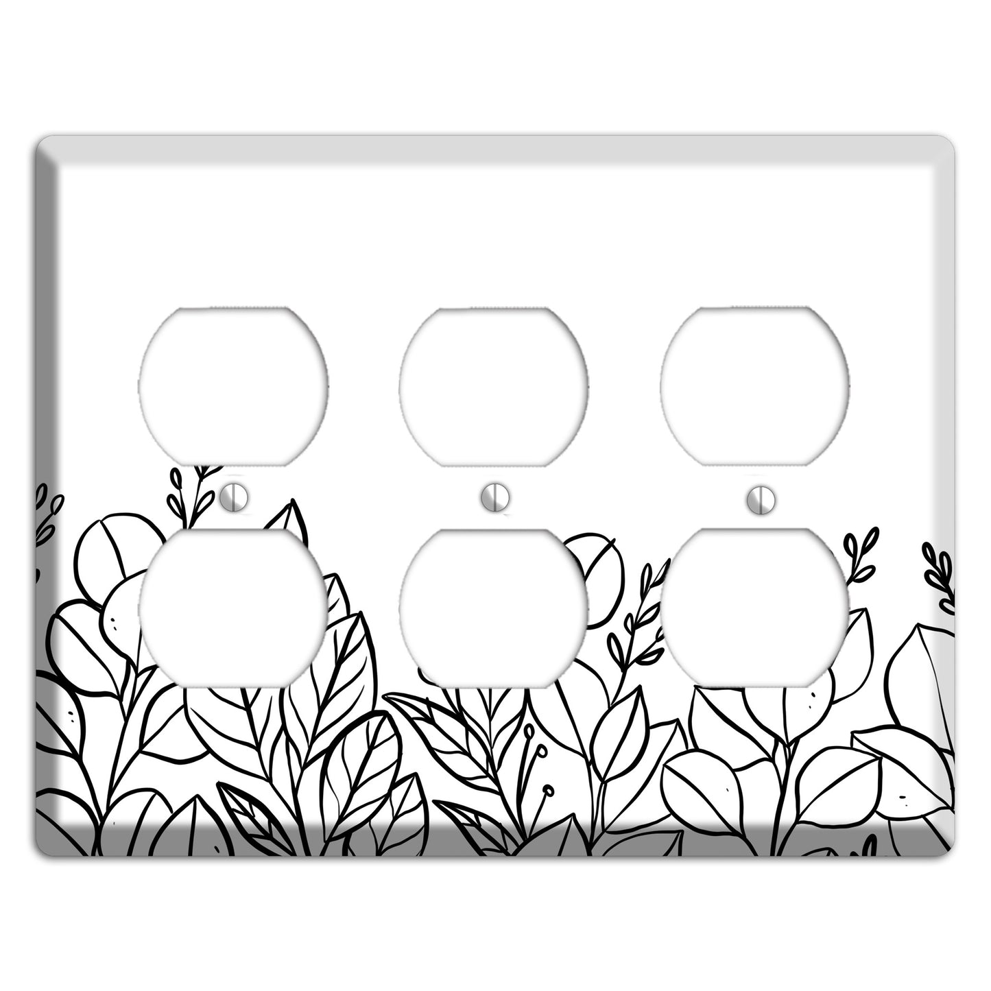 Hand-Drawn Floral 15 3 Duplex Wallplate