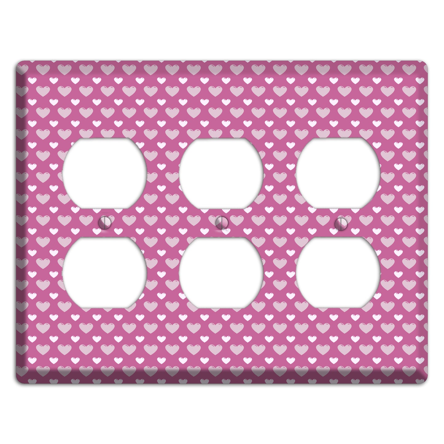 Tiled Small Hearts 3 Duplex Wallplate