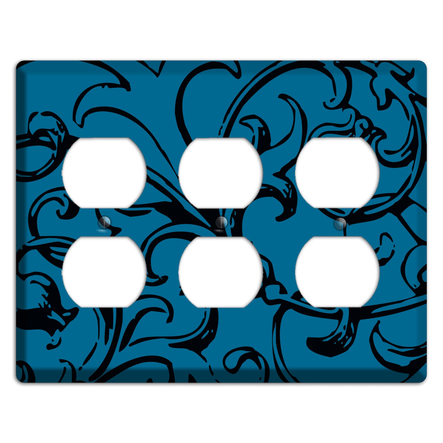 Victorian Blue 3 Duplex Wallplate