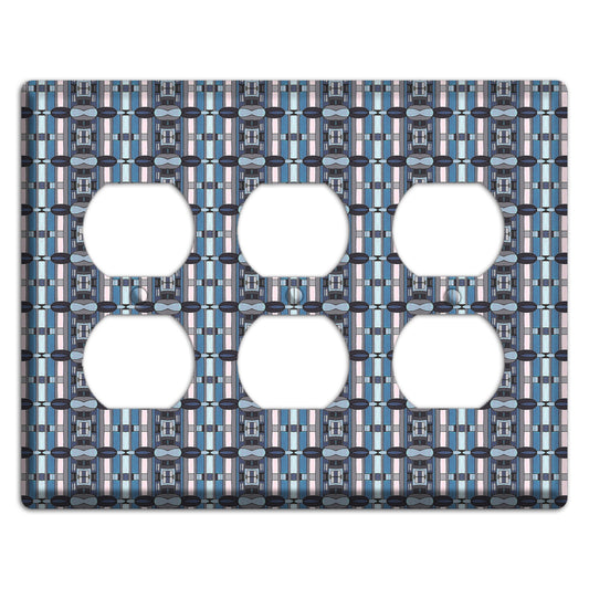 Blue and Grey Tapestry 3 Duplex Wallplate