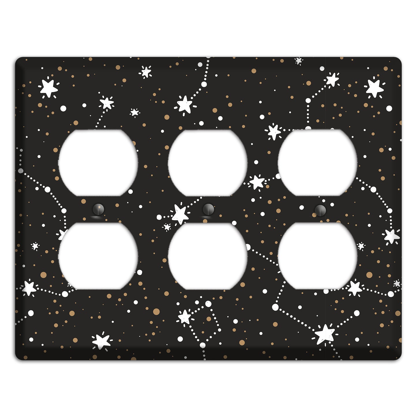 Constellations Black 3 Duplex Wallplate