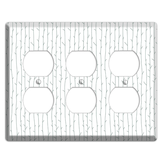 Leaves Style D 3 Duplex Wallplate