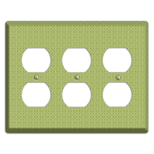 Small Green Damask Diamonds 3 Duplex Wallplate