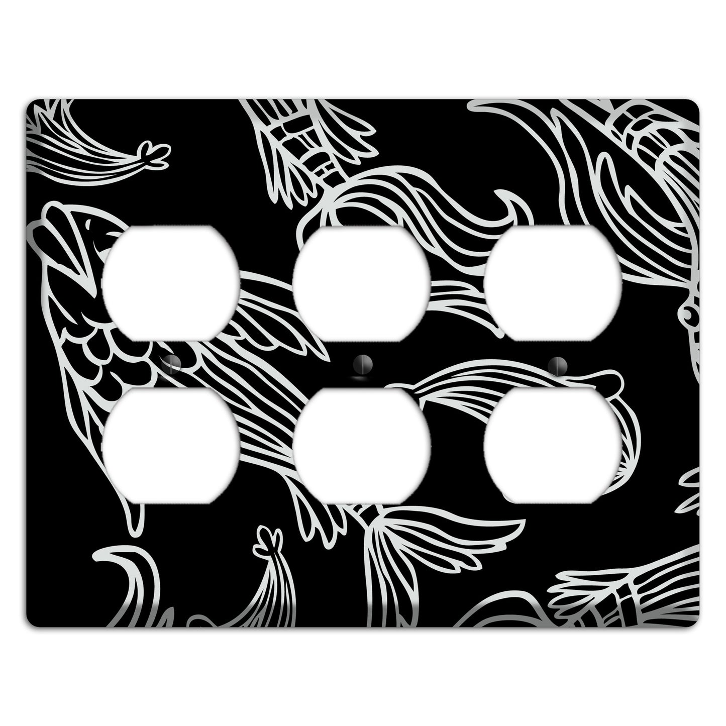 Black and White Koi 3 Duplex Wallplate