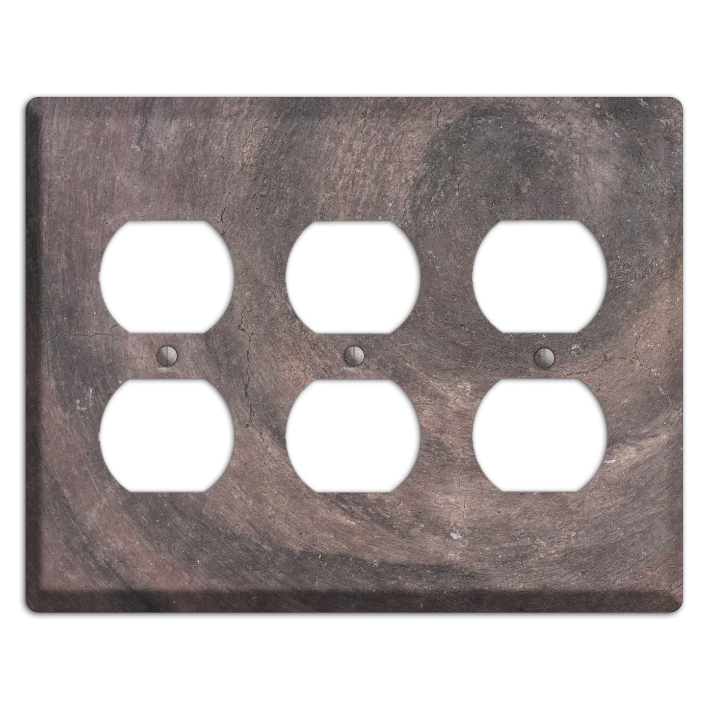 Brown Swirl Concrete 3 Duplex Wallplate