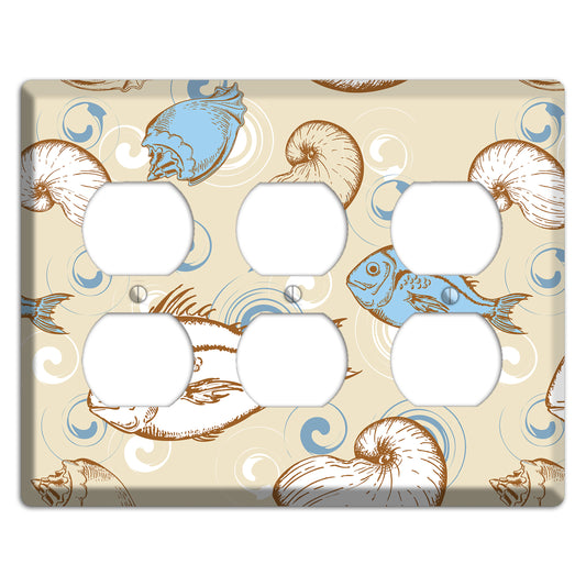 Mixed Sea Life Style 2 3 Duplex Wallplate