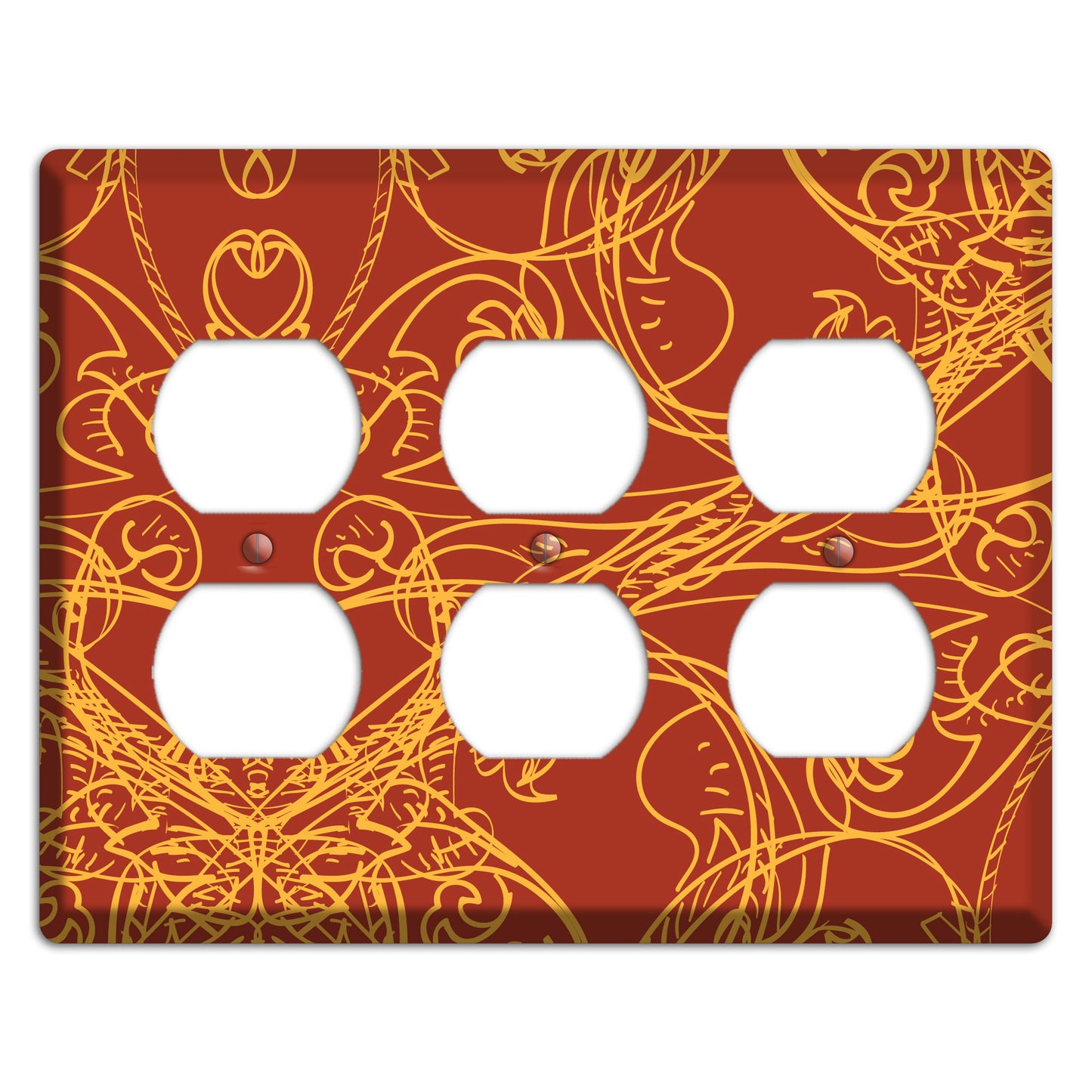 Red Deco Sketch 3 Duplex Wallplate