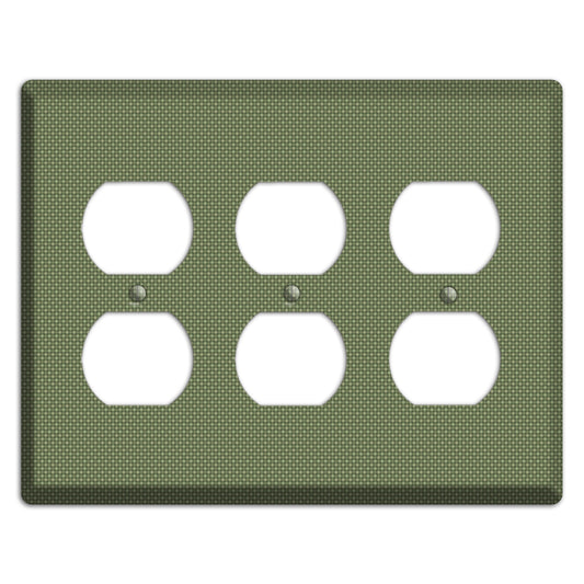 Multi Green Tiny Checkered Circles 3 Duplex Wallplate