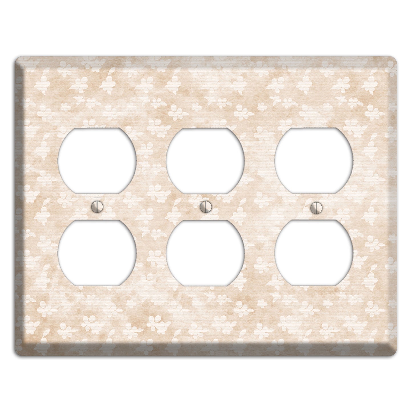 White Linen Neutral Texture 3 Duplex Wallplate