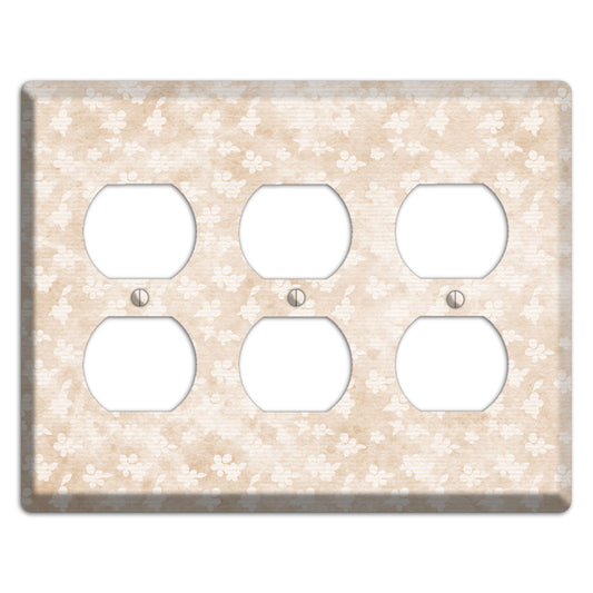 White Linen Neutral Texture 3 Duplex Wallplate