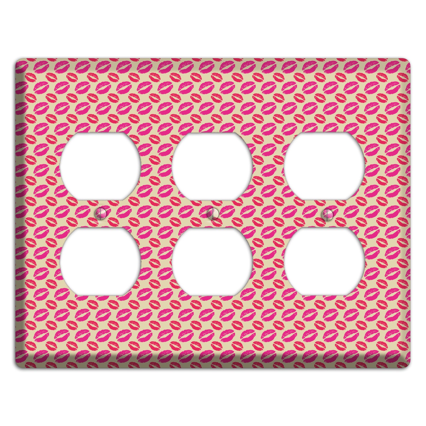 Pink and Red Kisses 3 Duplex Wallplate