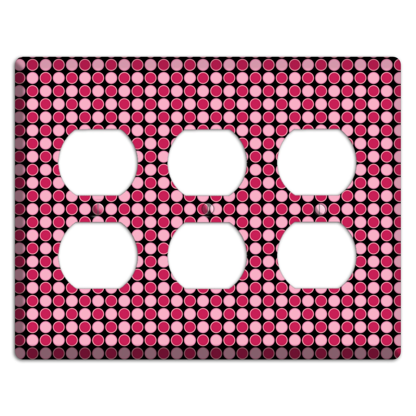 Fuschia and Pink Tiled Dots 3 Duplex Wallplate