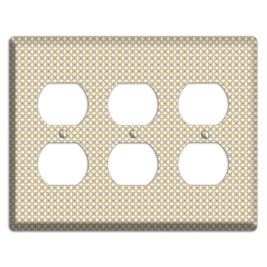 Multi Beige Tiled Arabesque 3 Duplex Wallplate