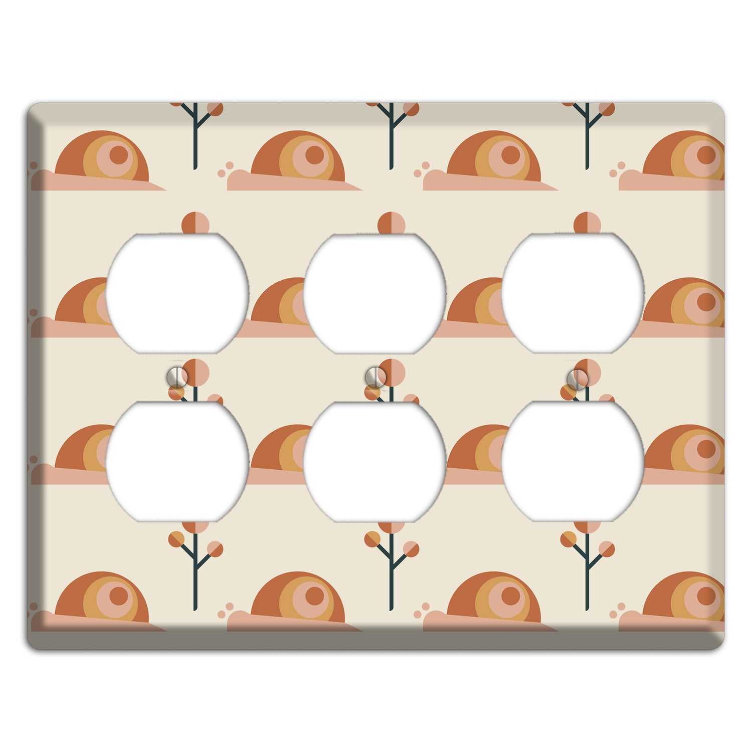 Retro Snails 3 Duplex Wallplate