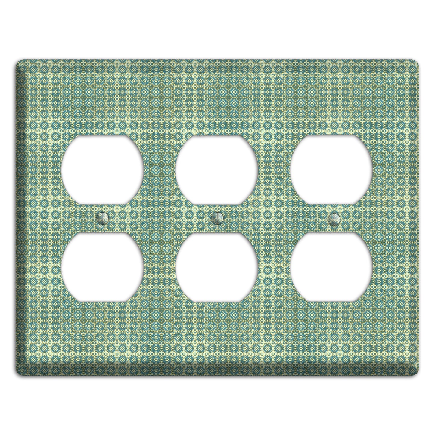 Multi Soft Green Arabesque 3 Duplex Wallplate