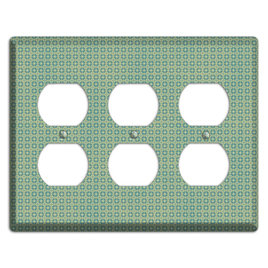 Multi Soft Green Arabesque 3 Duplex Wallplate